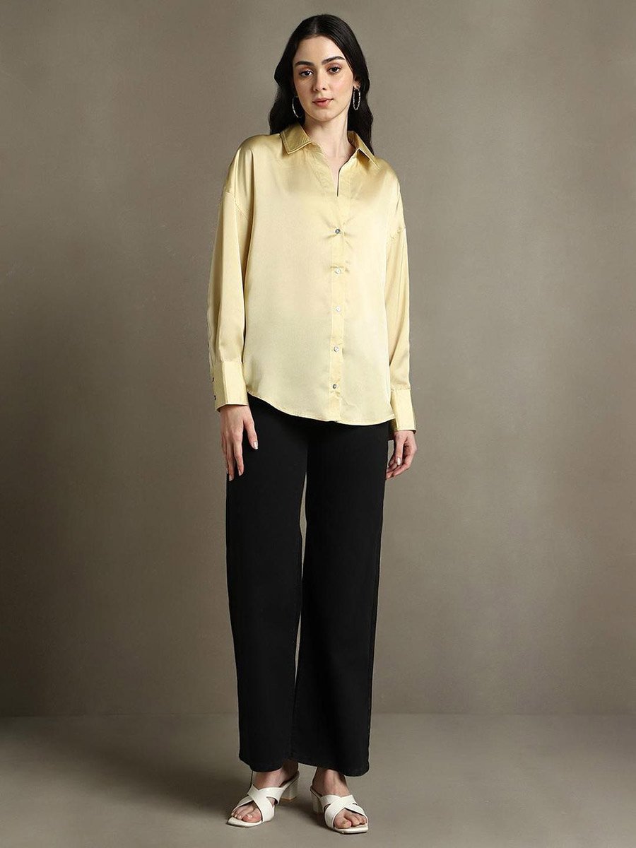 Relaxed Fit Casual Shirt with Spread Collar