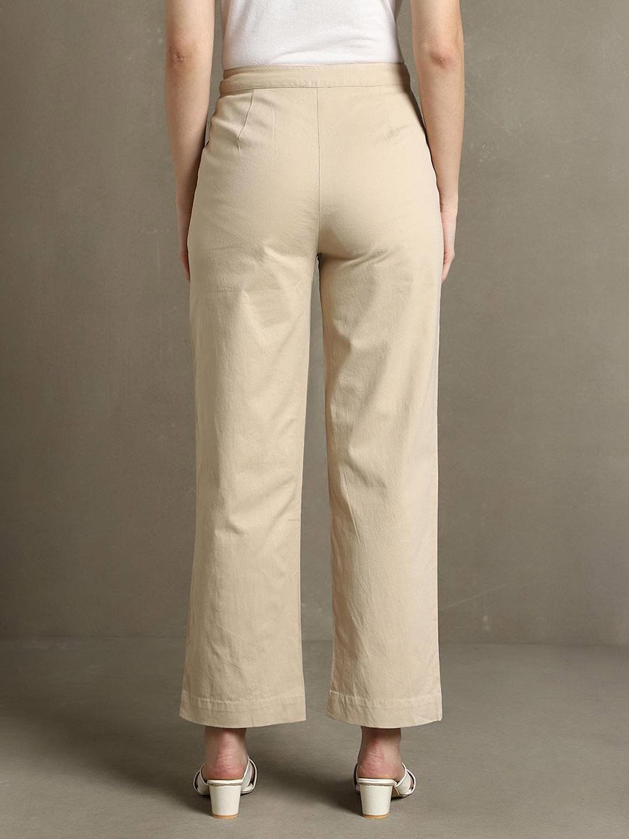بنطال قطن بقصة أرجل مستقيمة