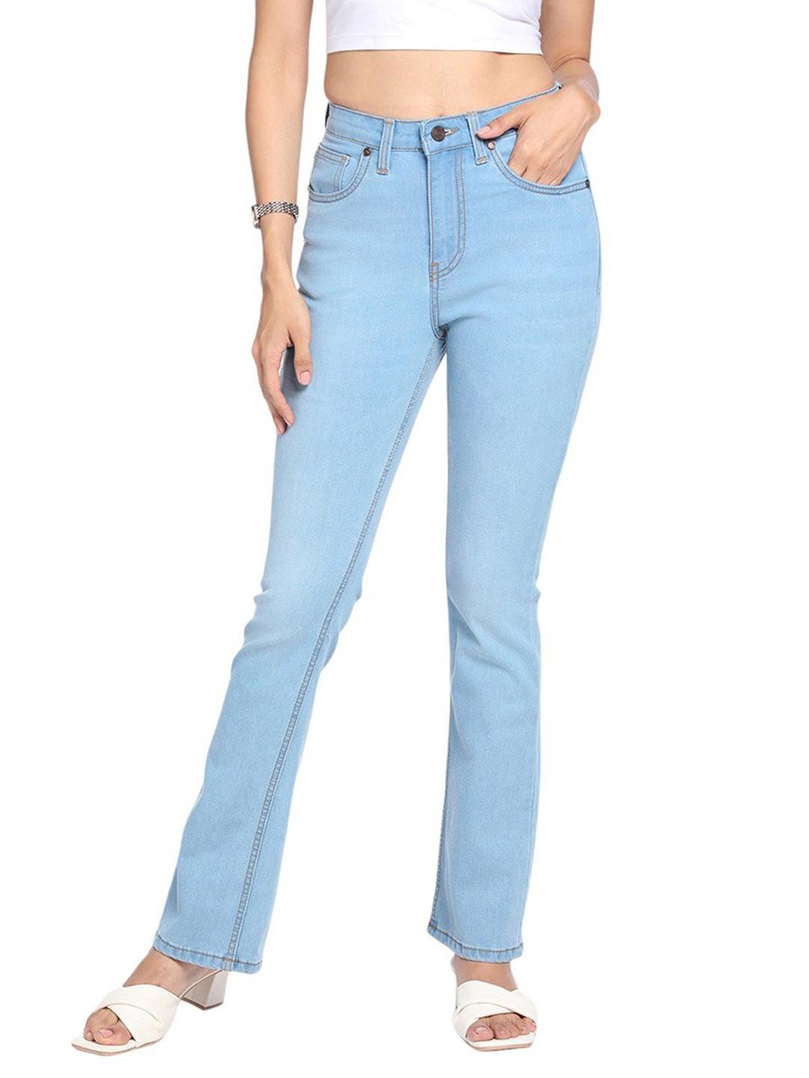 DL Woman Bootcut High-Rise Clean Look Light Fade Stretchable Jeans