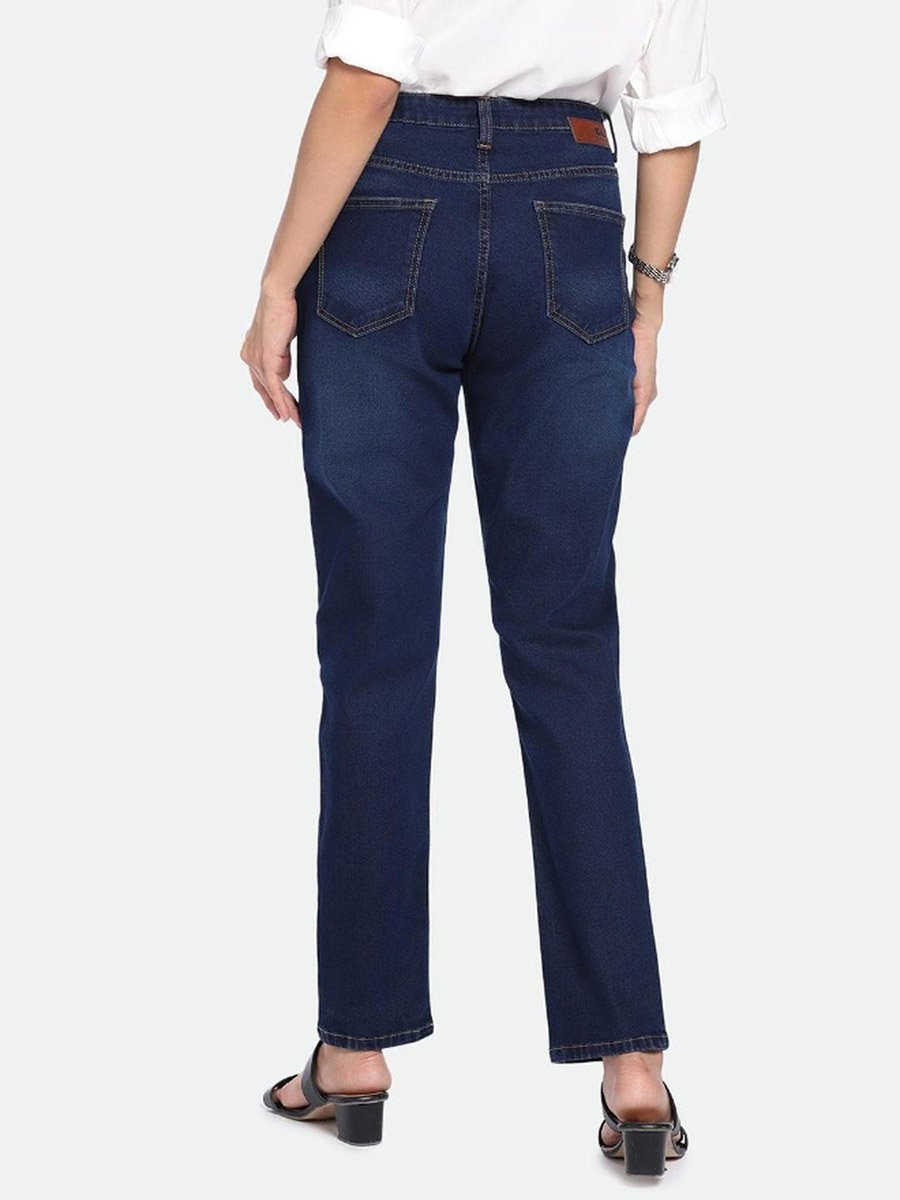 Mid Wash Slim Fit High-Rise Jeans 