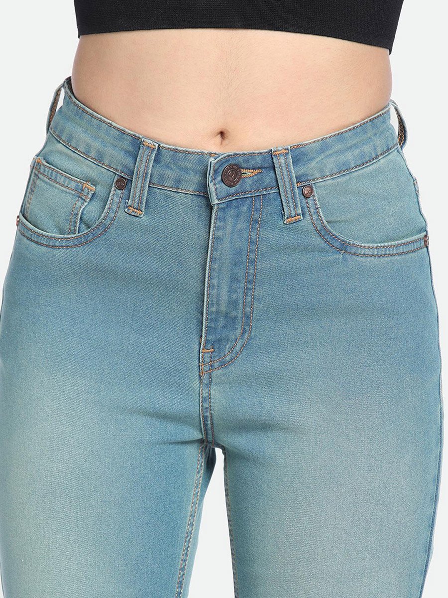 Blue Mid Wash Bootcut Jeans 