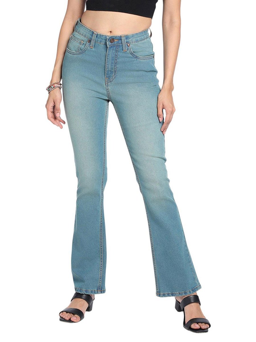 Blue Mid Wash Bootcut Jeans 