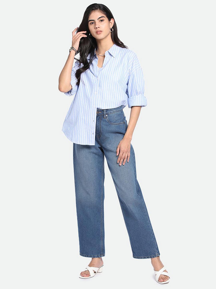 Mid Wash Blue Relaxed Fit Jeans