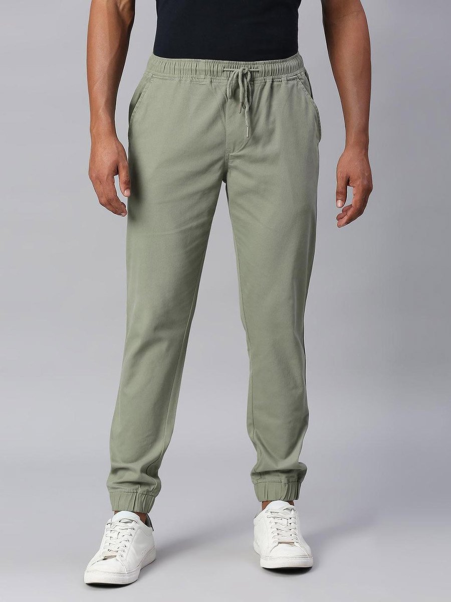 Cotton Tapered Fit Joggers Trousers
