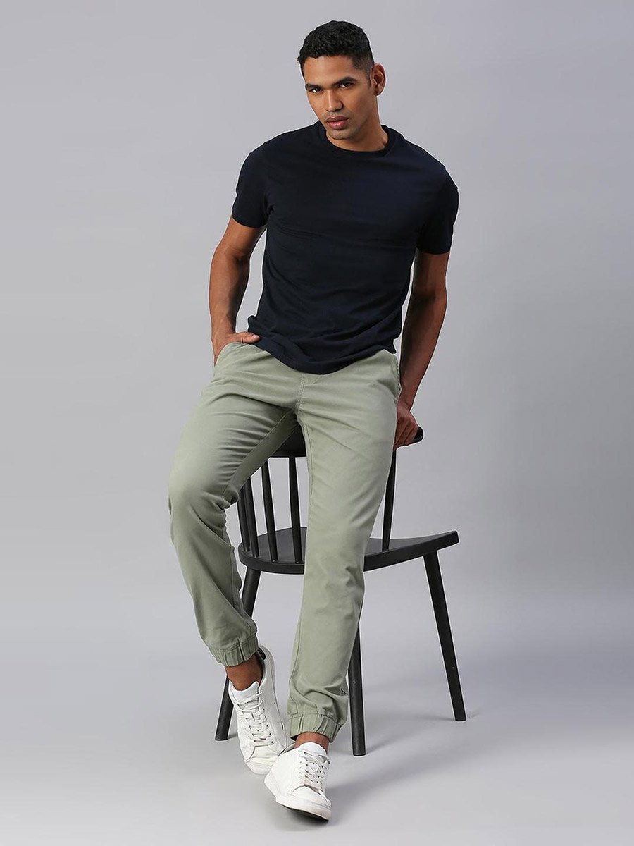 Cotton Tapered Fit Joggers Trousers