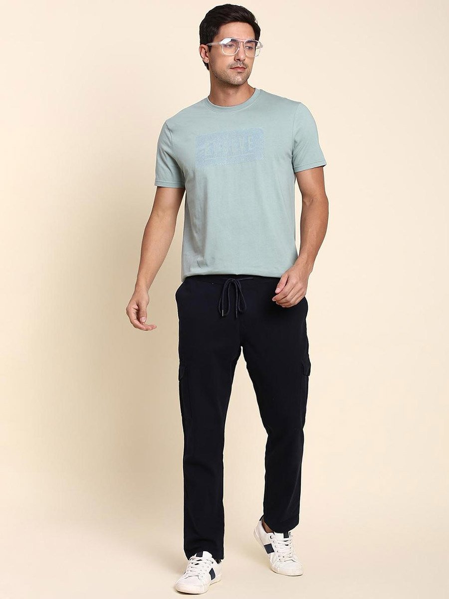 Mid Rise Plain Casual Cargos Trousers