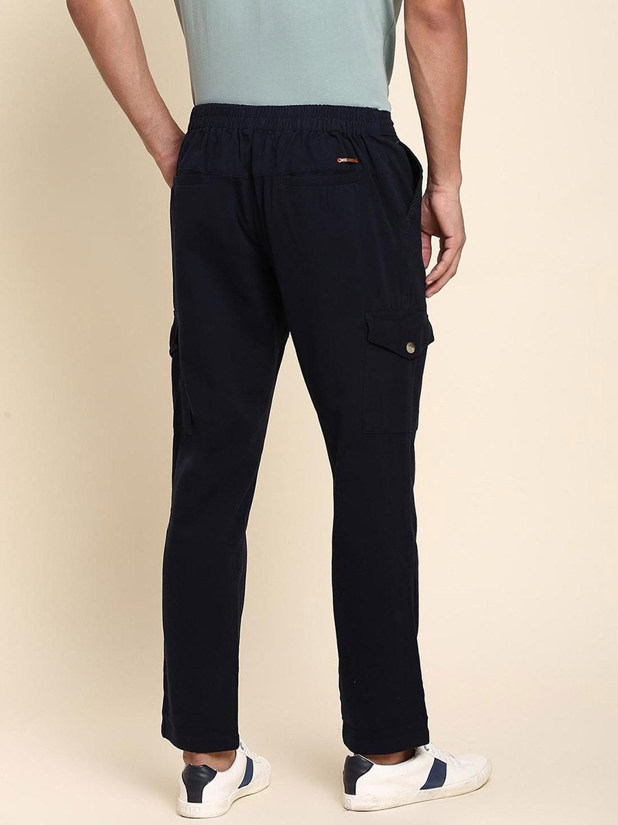 Mid Rise Plain Casual Cargos Trousers