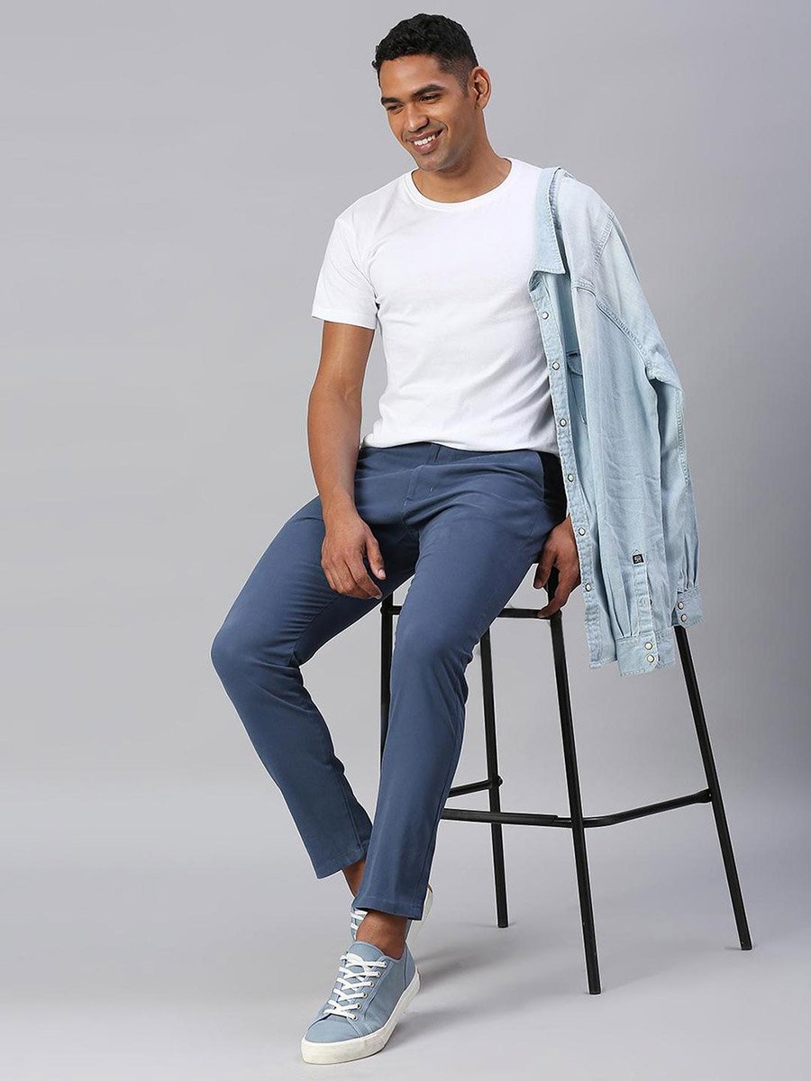 Tapered Fit Cotton Chinos Trousers
