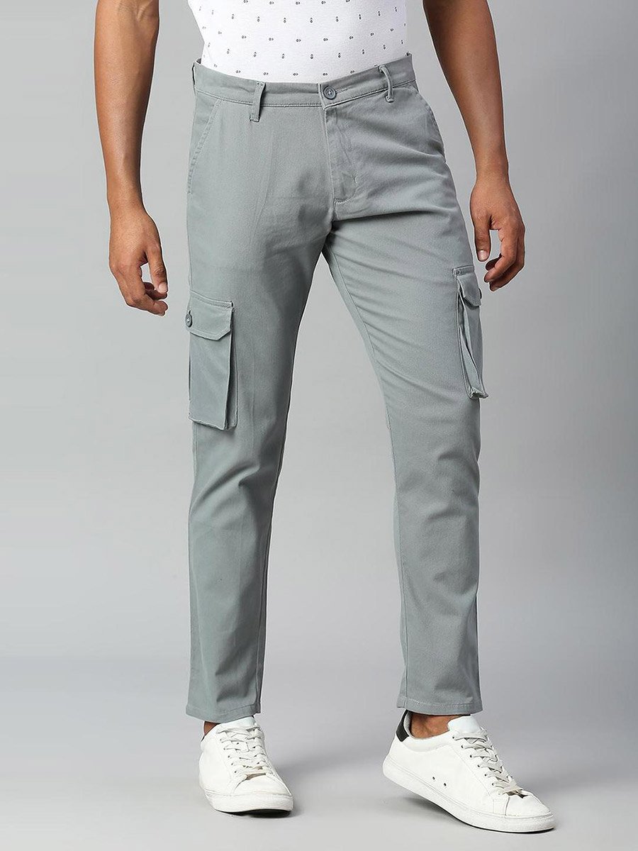 Tapered Fit Cotton Cargos Trousers
