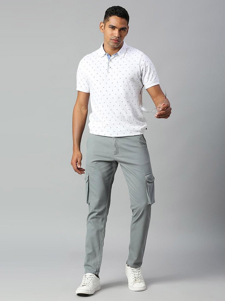 Tapered Fit Cotton Cargos Trousers