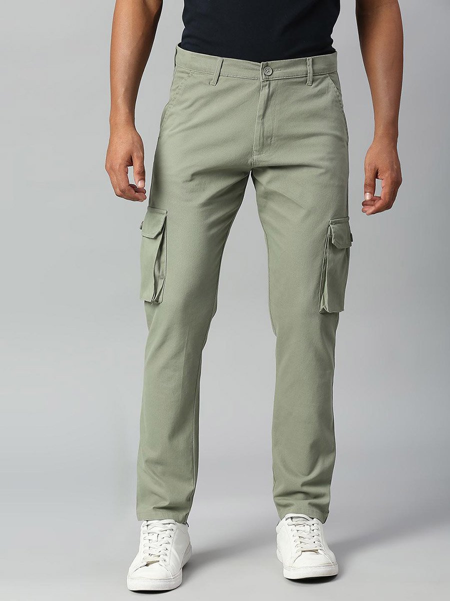 Tapered Fit Cotton Cargos Trousers