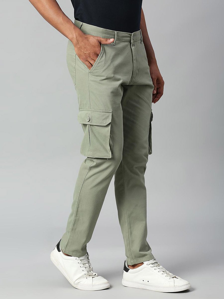 Tapered Fit Cotton Cargos Trousers