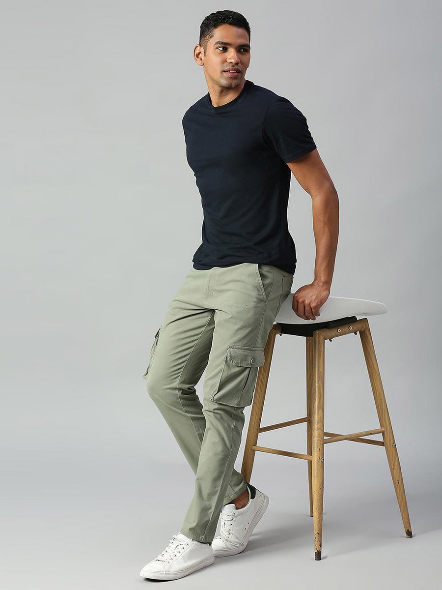 Tapered Fit Cotton Cargos Trousers
