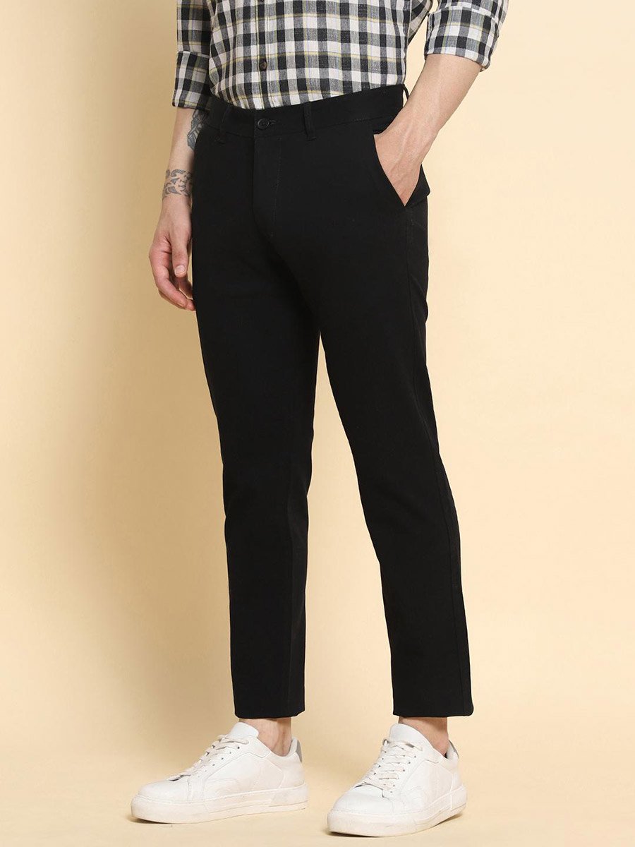 Comfort Mid Rise Plain Pure Cotton Slim Fit Chinos 