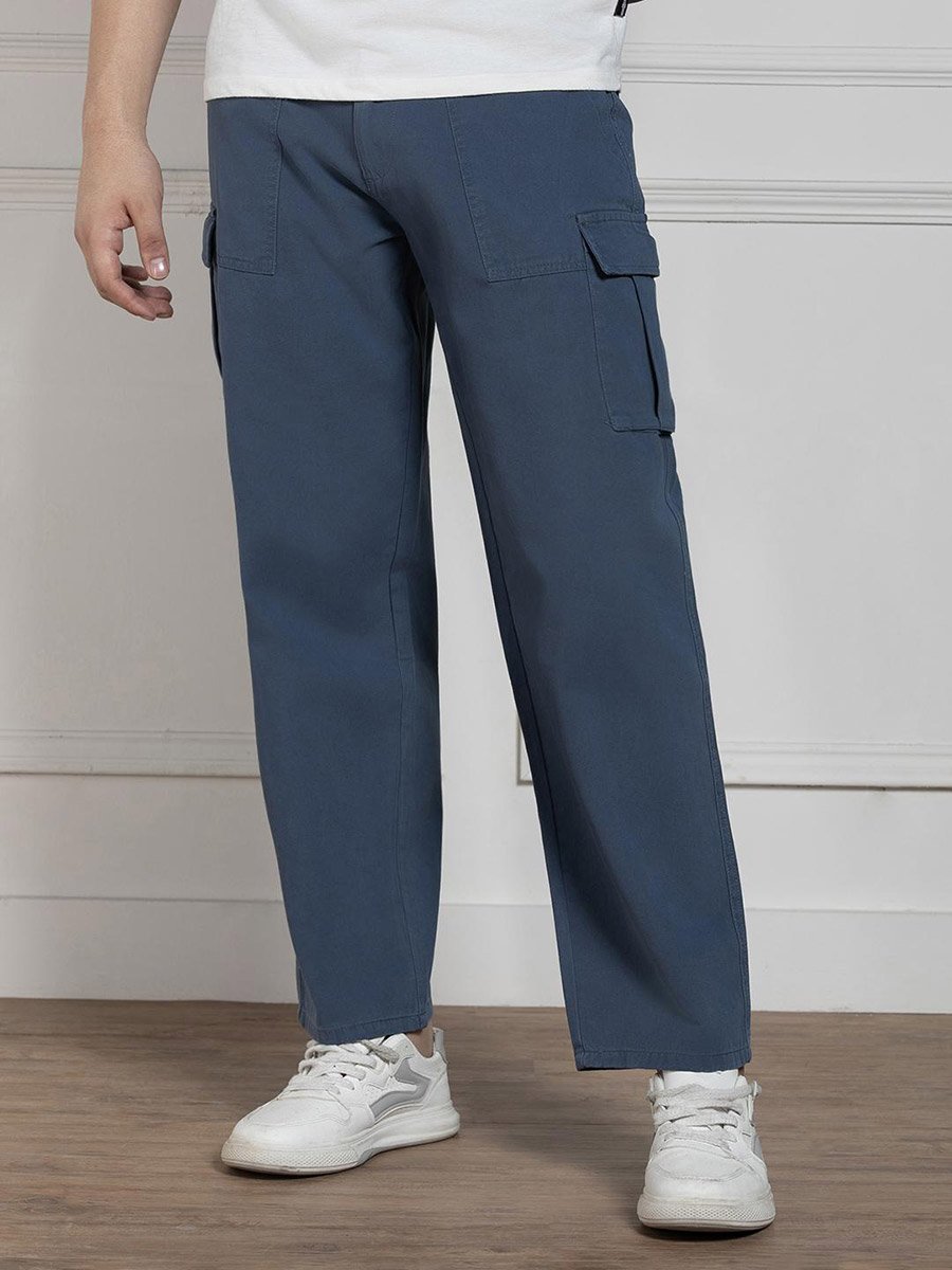 Mid Rise Relaxed Fit Cargos Trousers