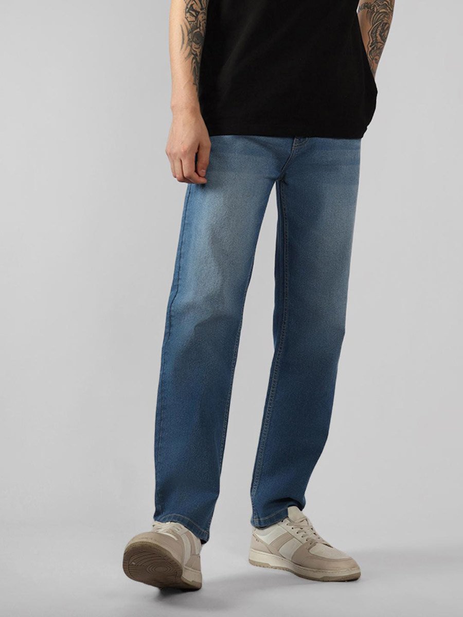 Mid Wash Relaxed Fit Jeans