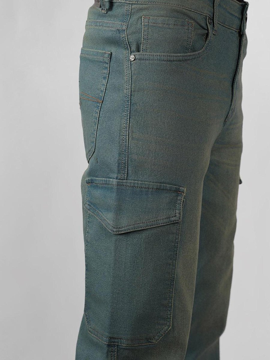 Light Wash Relaxed Fit Cargo Jeans