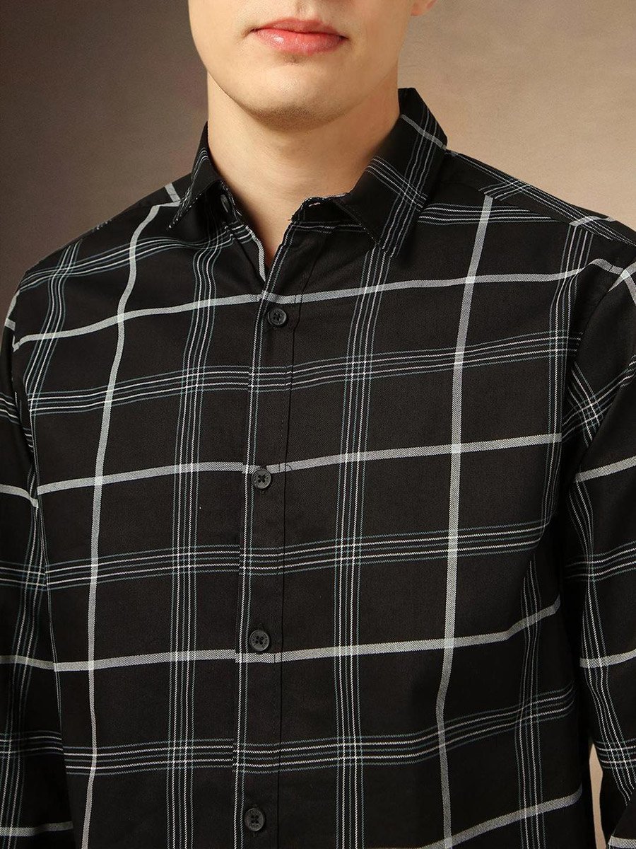 Checked Button-Down Casual Shirt