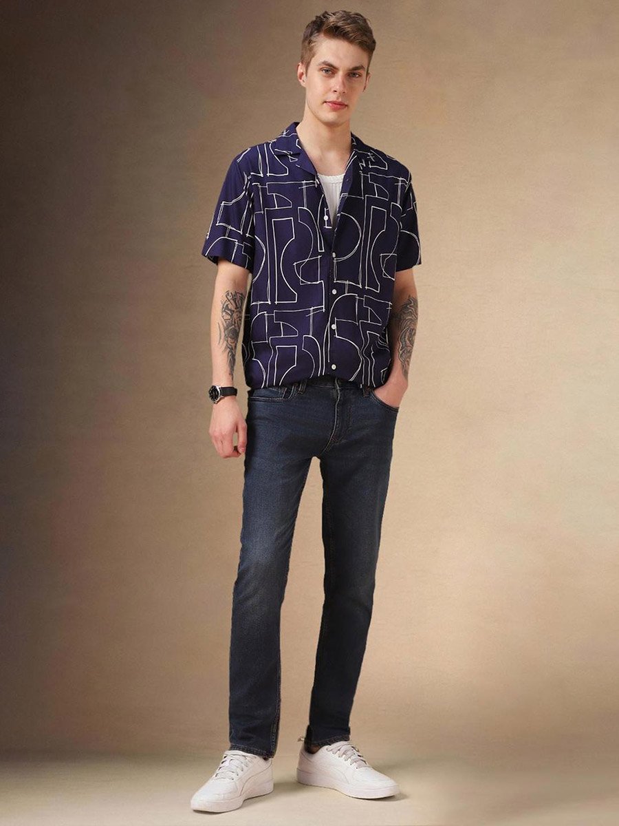 Button Down Collar Casual Shirt