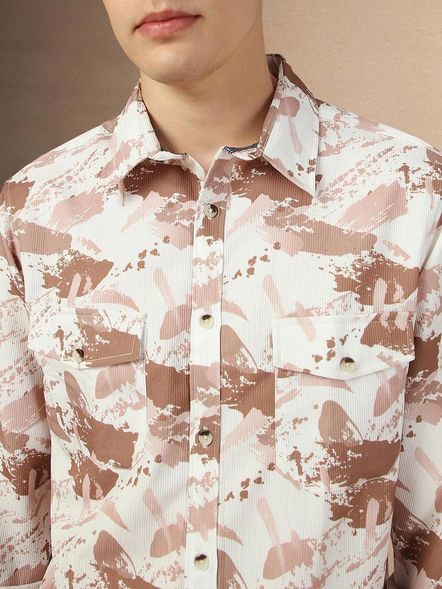 Abstract Printed Button-Down Shirt
