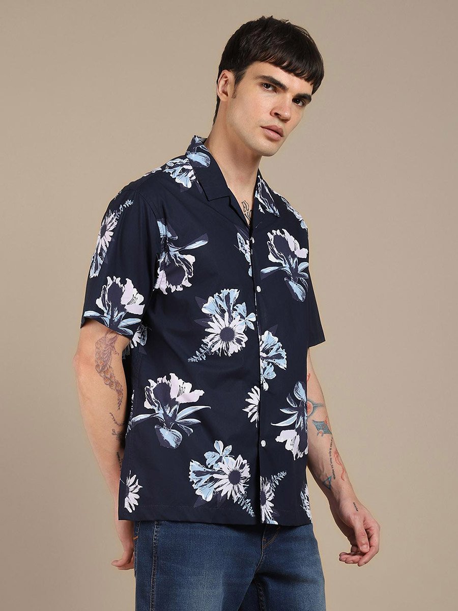 Button-Down Collar Printed Casual Shirt