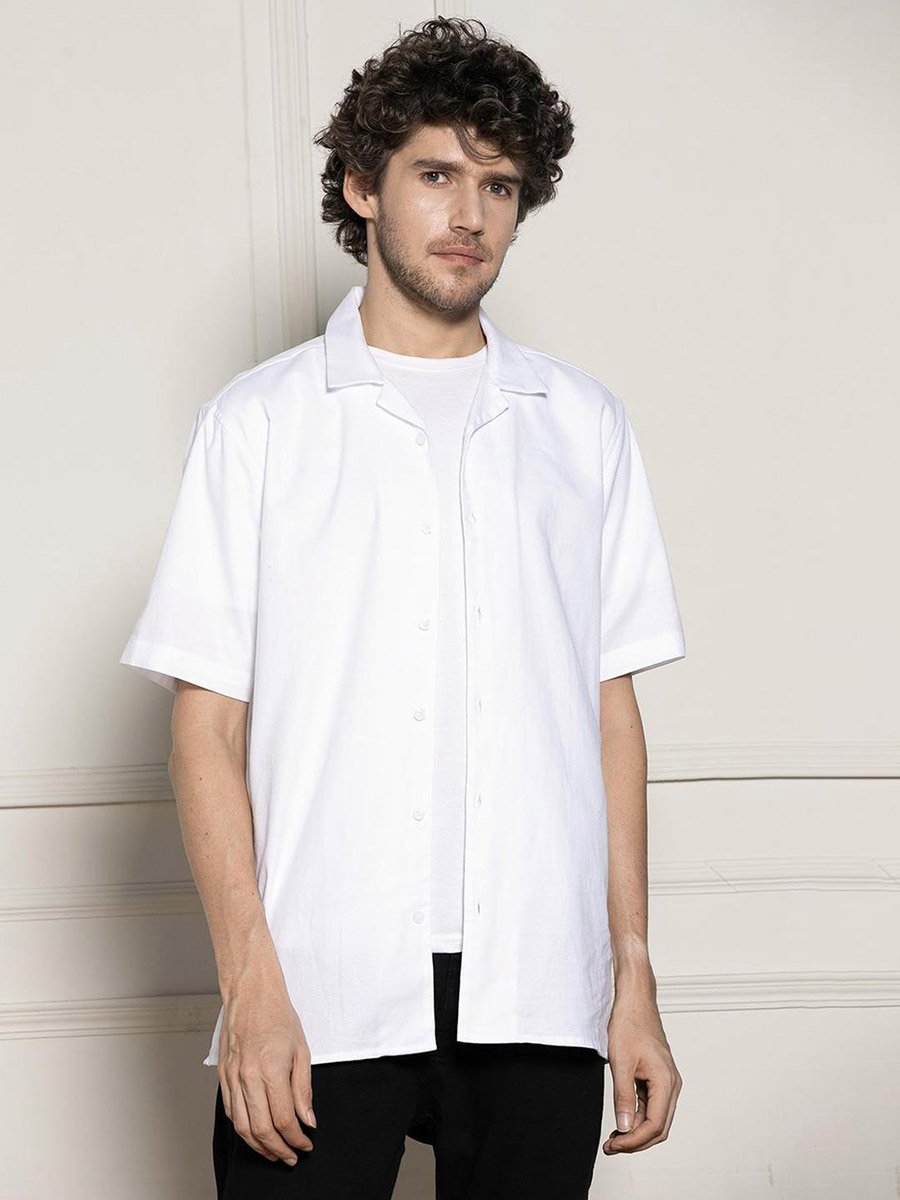 Plain Short Sleeve Casual Shirt