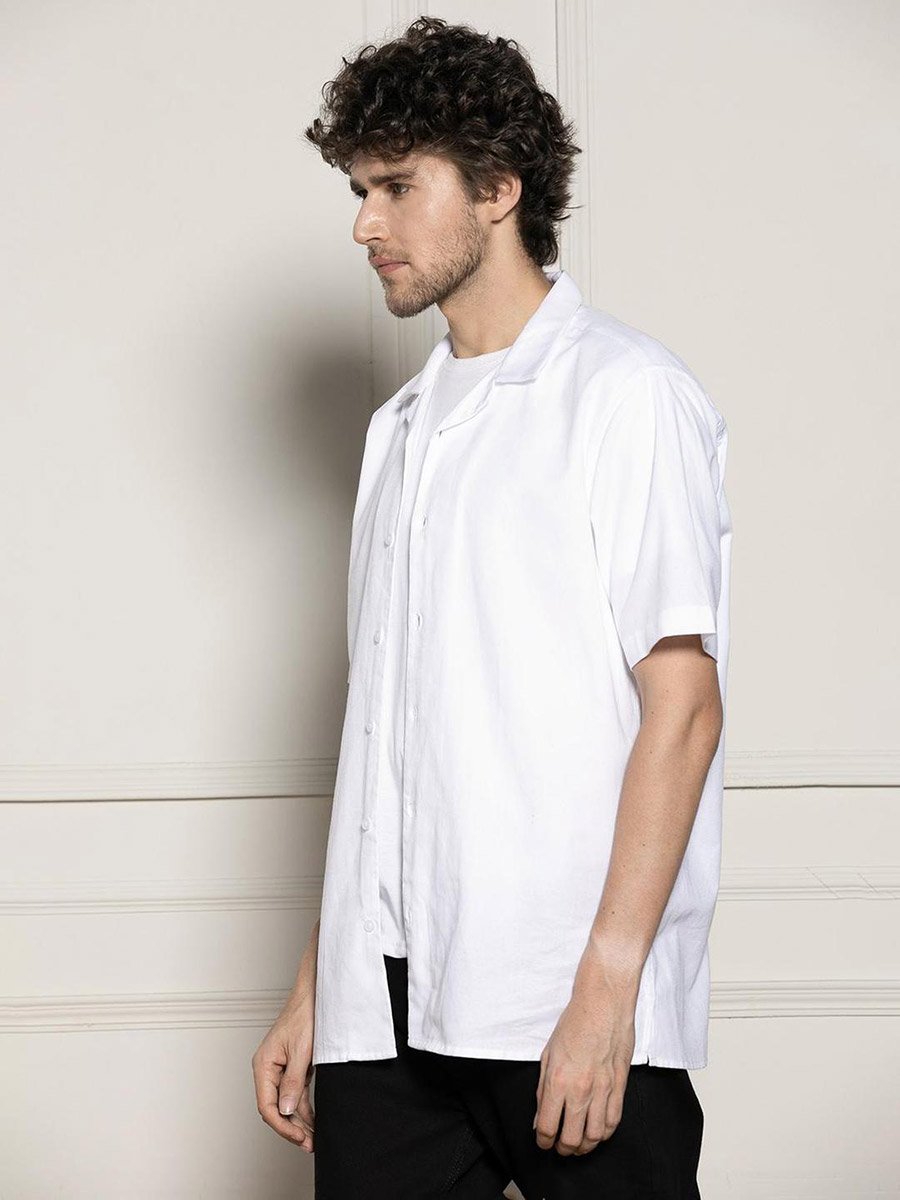 Plain Short Sleeve Casual Shirt