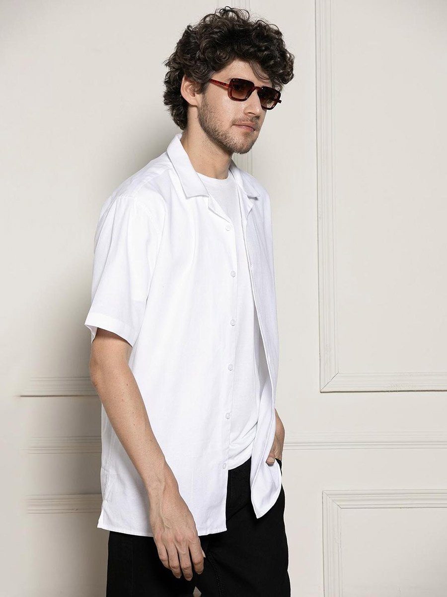 Plain Short Sleeve Casual Shirt
