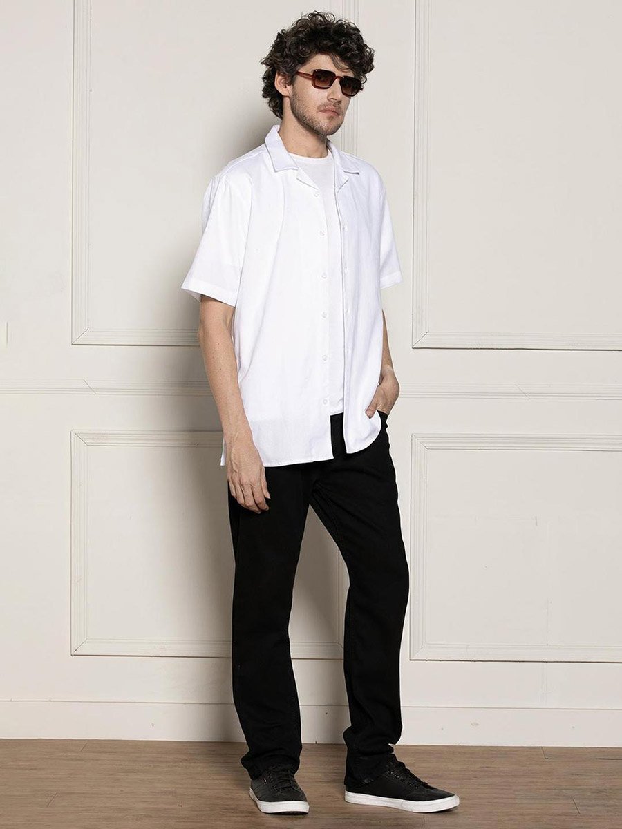 Plain Short Sleeve Casual Shirt