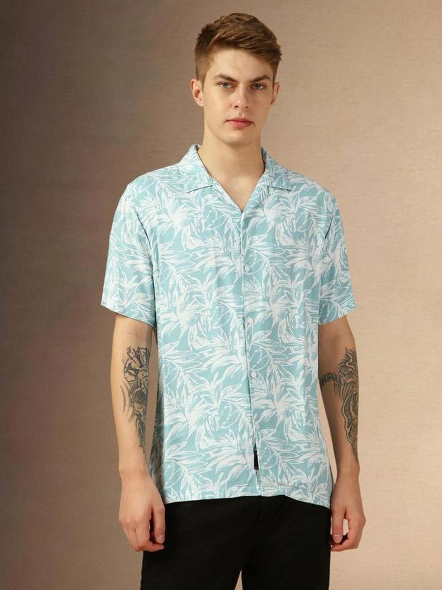 Floral Printed Button-Down Collar Shirt