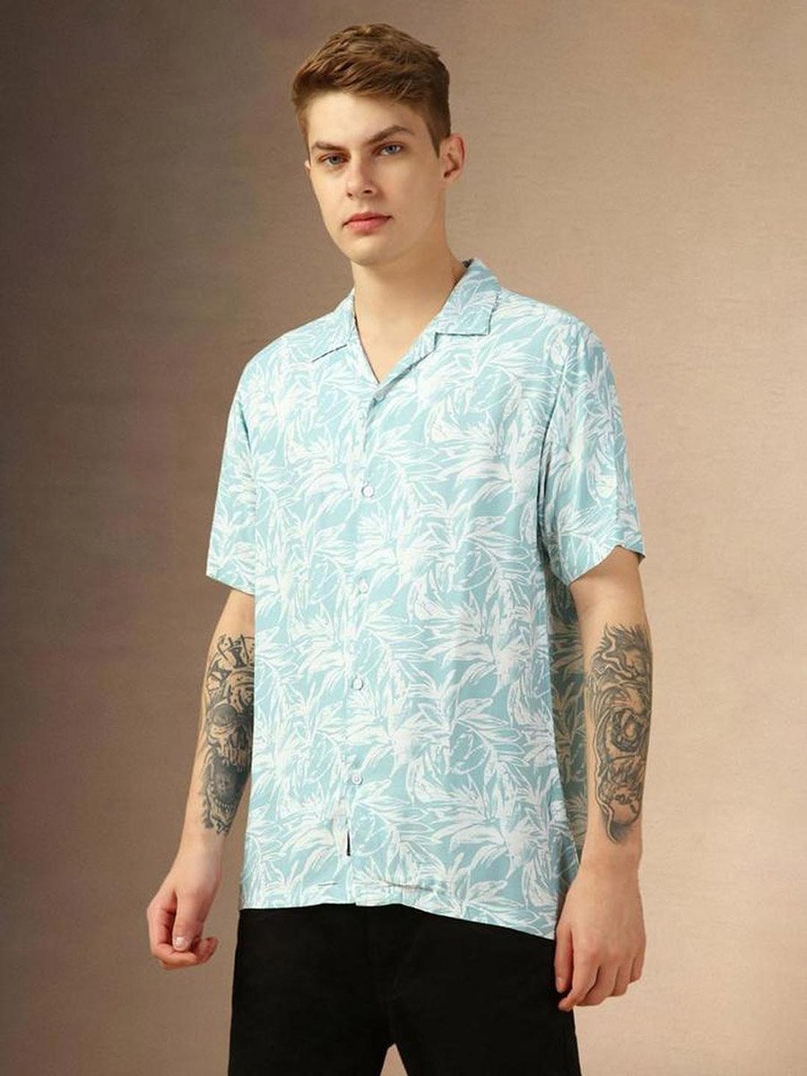 Floral Printed Button-Down Collar Shirt