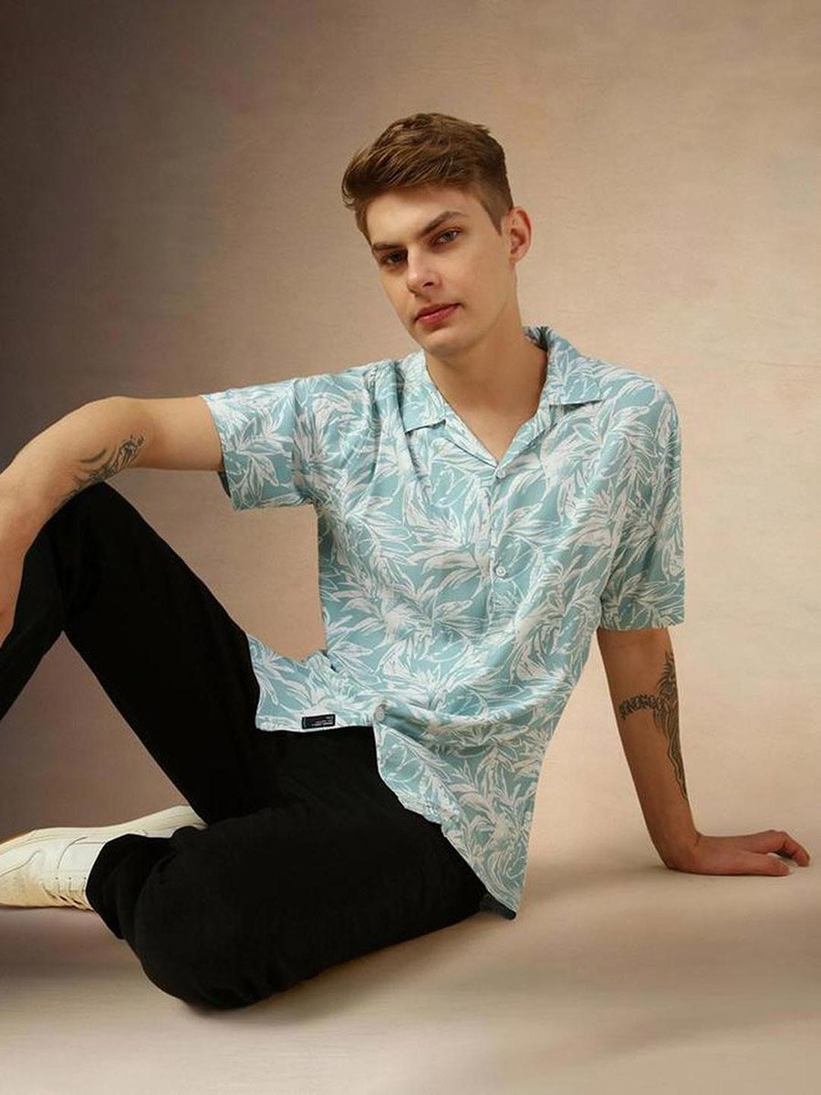 Floral Printed Button-Down Collar Shirt