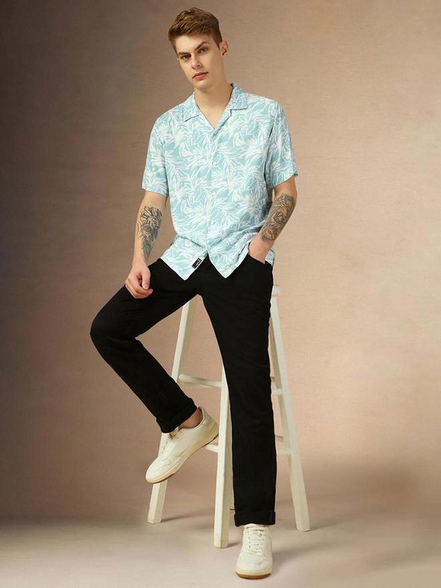Floral Printed Button-Down Collar Shirt