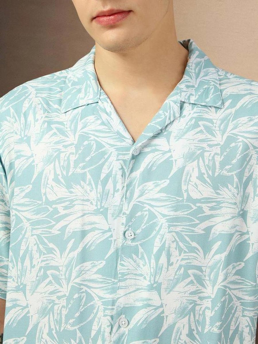 Floral Printed Button-Down Collar Shirt