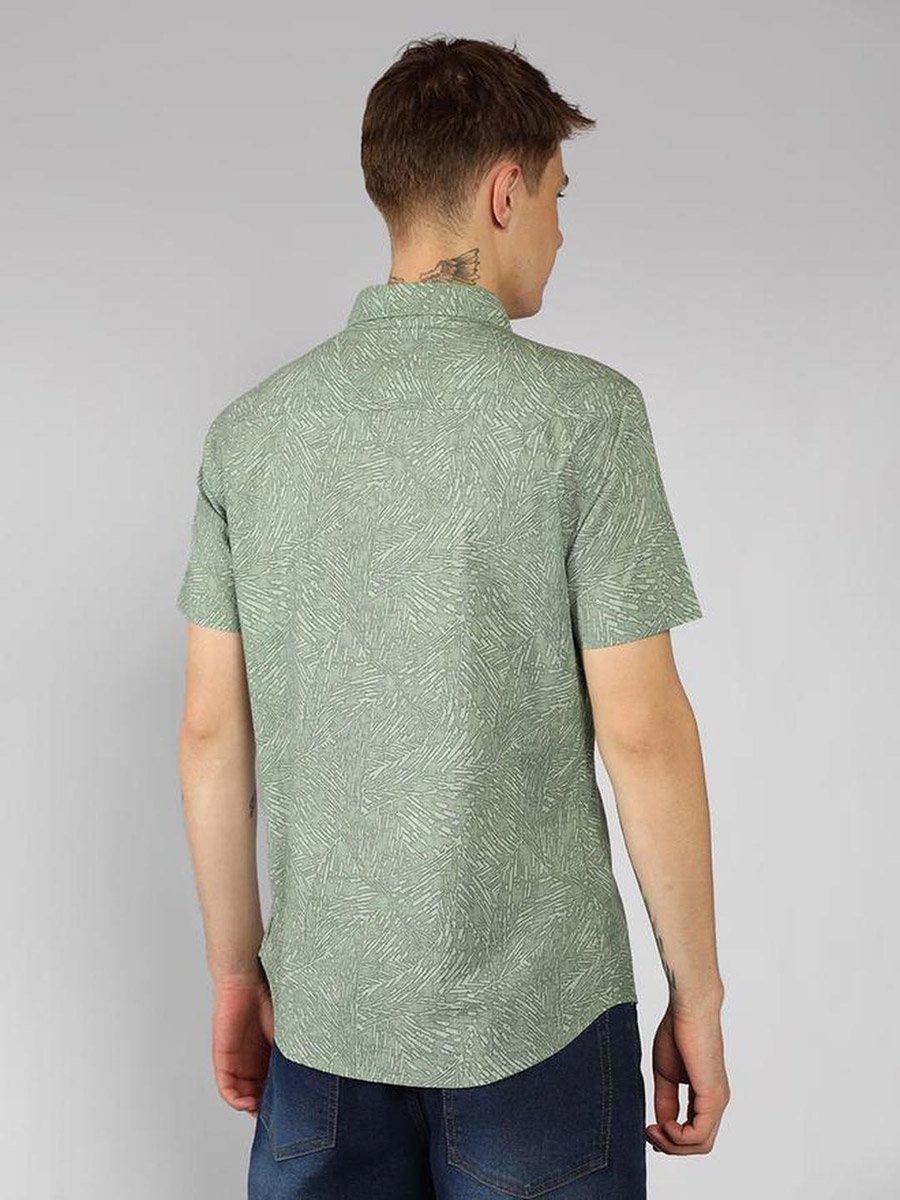Relaxed Fit Abstract Printed Short Sleeves Shirt