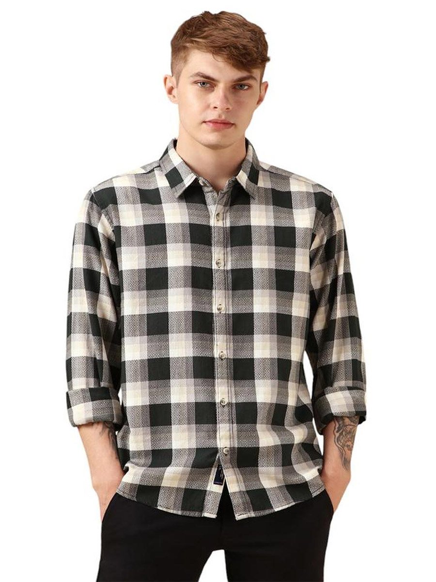 Checked Buffalo Checks Relaxed Fit Cotton Casual Shirt