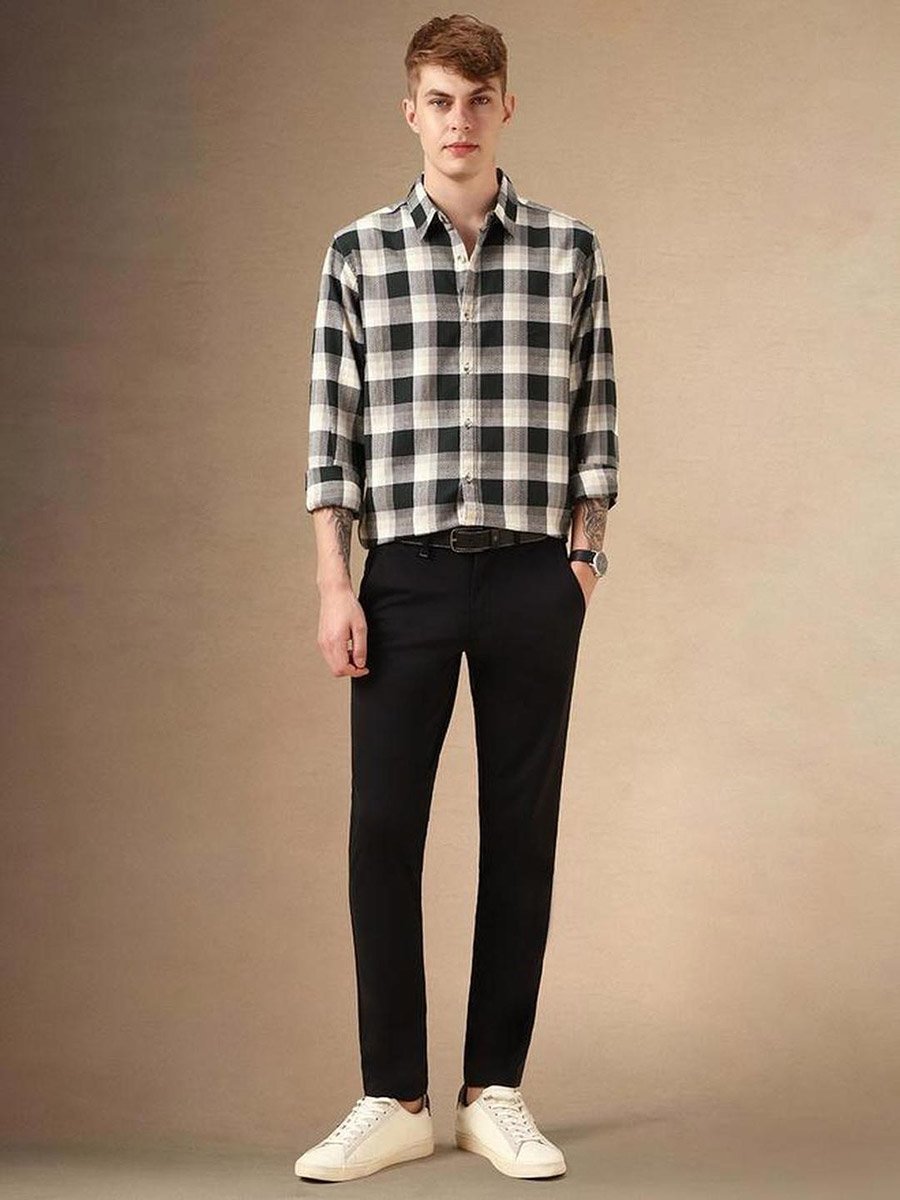 Checked Buffalo Checks Relaxed Fit Cotton Casual Shirt