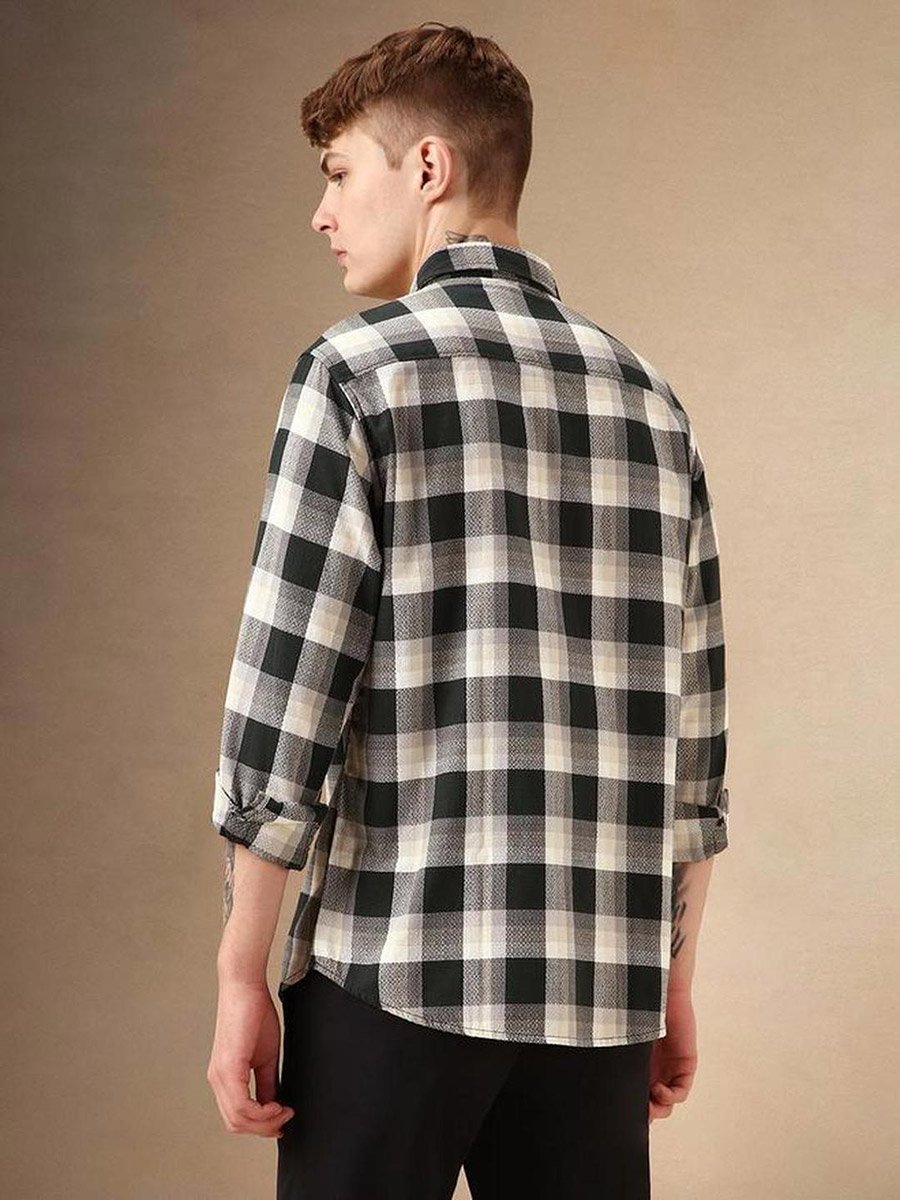 Checked Buffalo Checks Relaxed Fit Cotton Casual Shirt