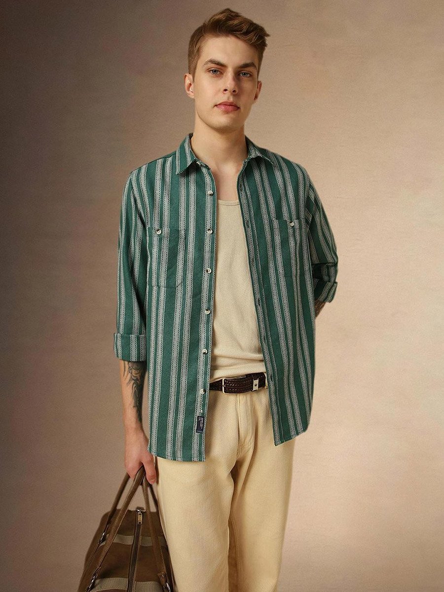 Striped Relaxed Fit Casual Shirt