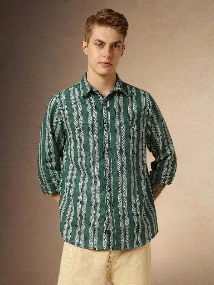 Striped Relaxed Fit Casual Shirt