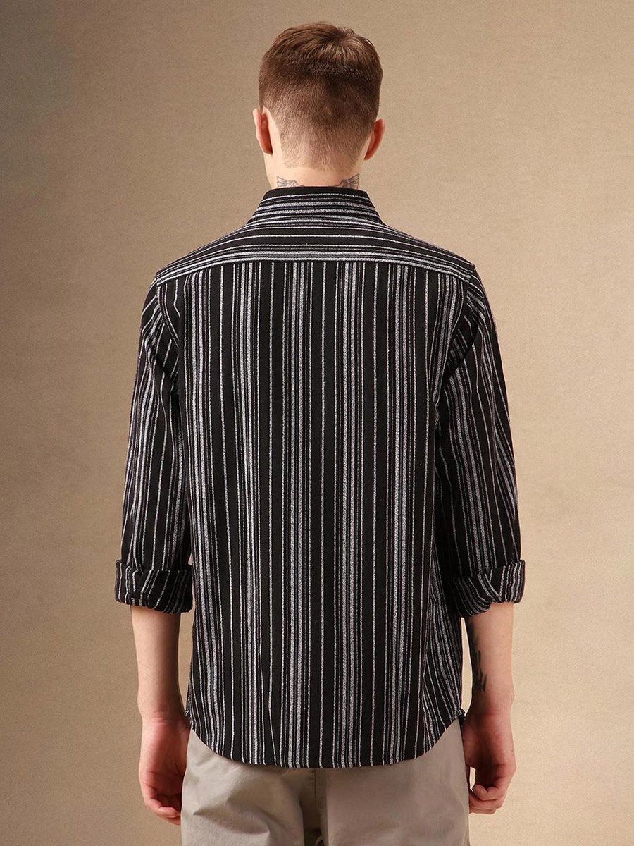 Striped Button Down Collar Shirt