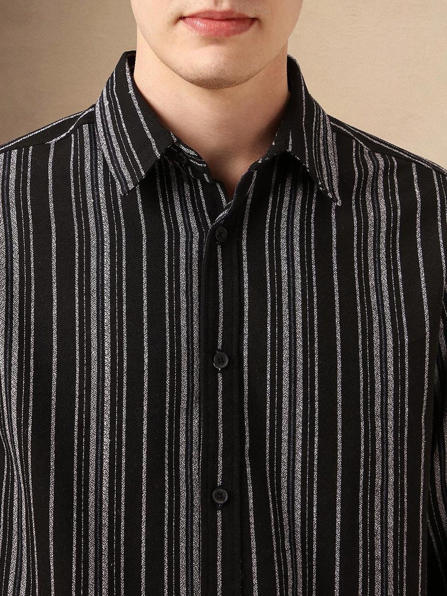 Striped Button Down Collar Shirt
