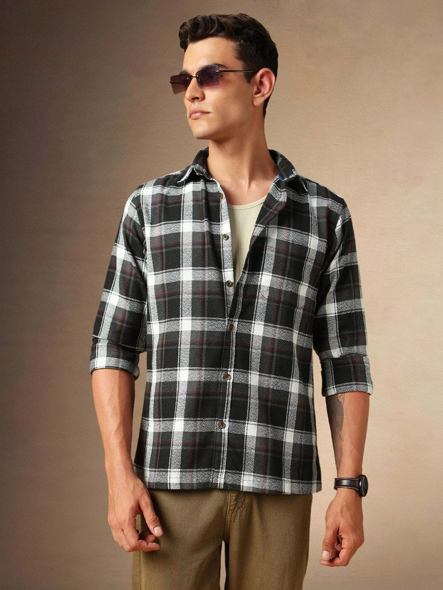 Checked Button Down Casual Shirt