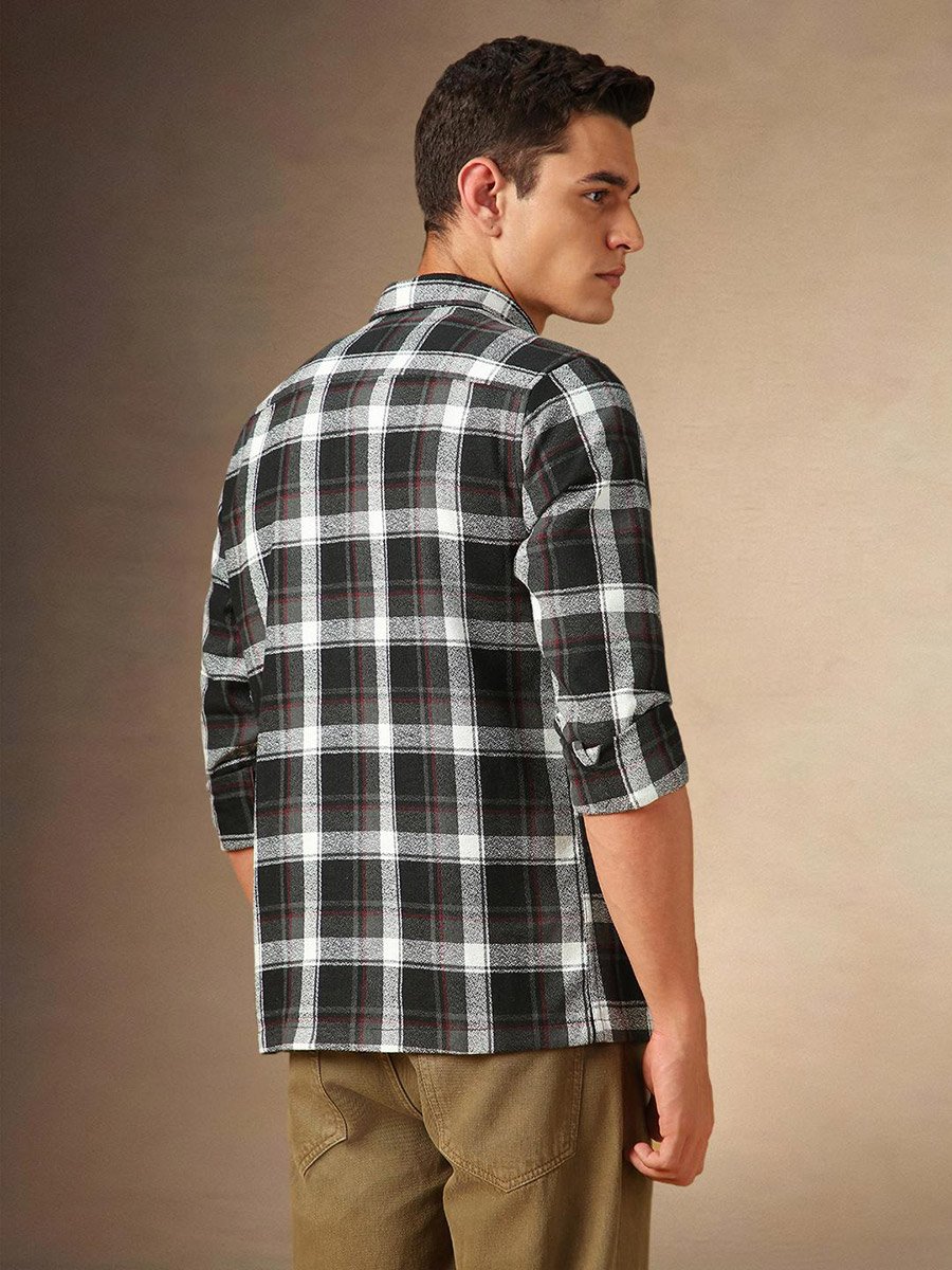 Checked Button Down Casual Shirt