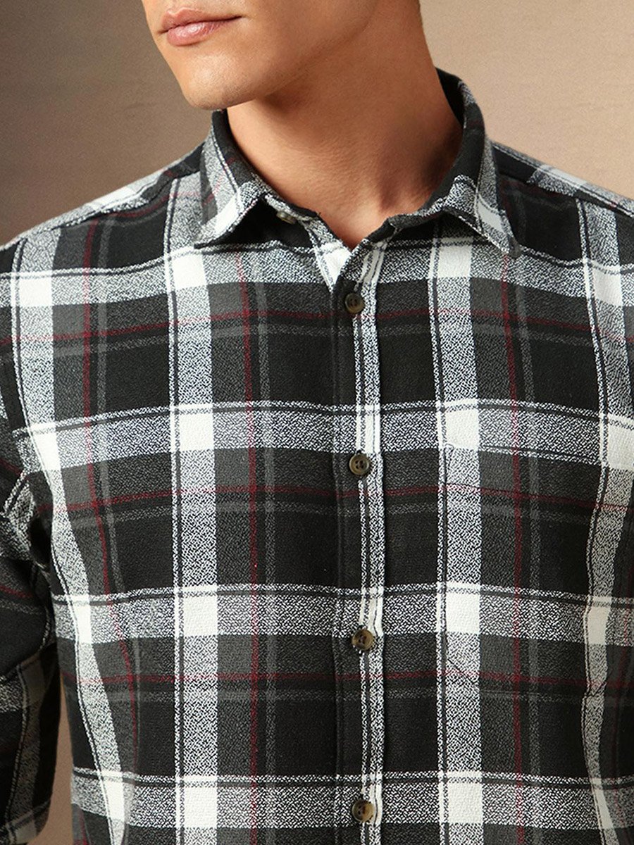 Checked Button Down Casual Shirt