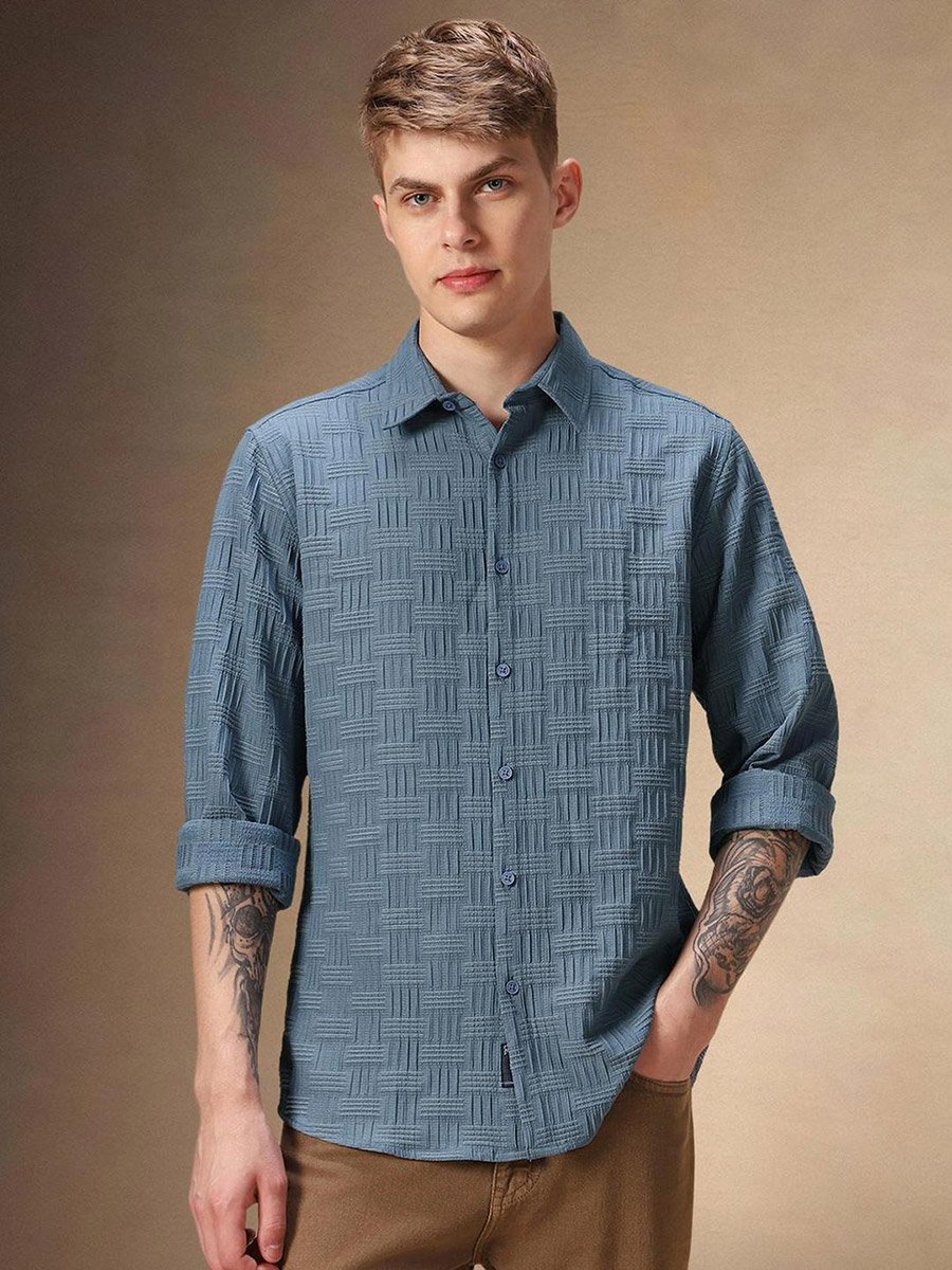 Button-Down Collar Casual Shirt