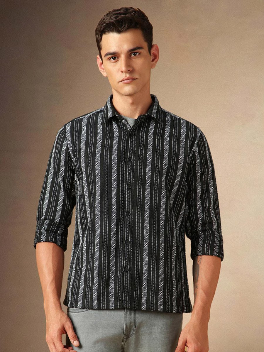Button Down Striped Casual Shirt