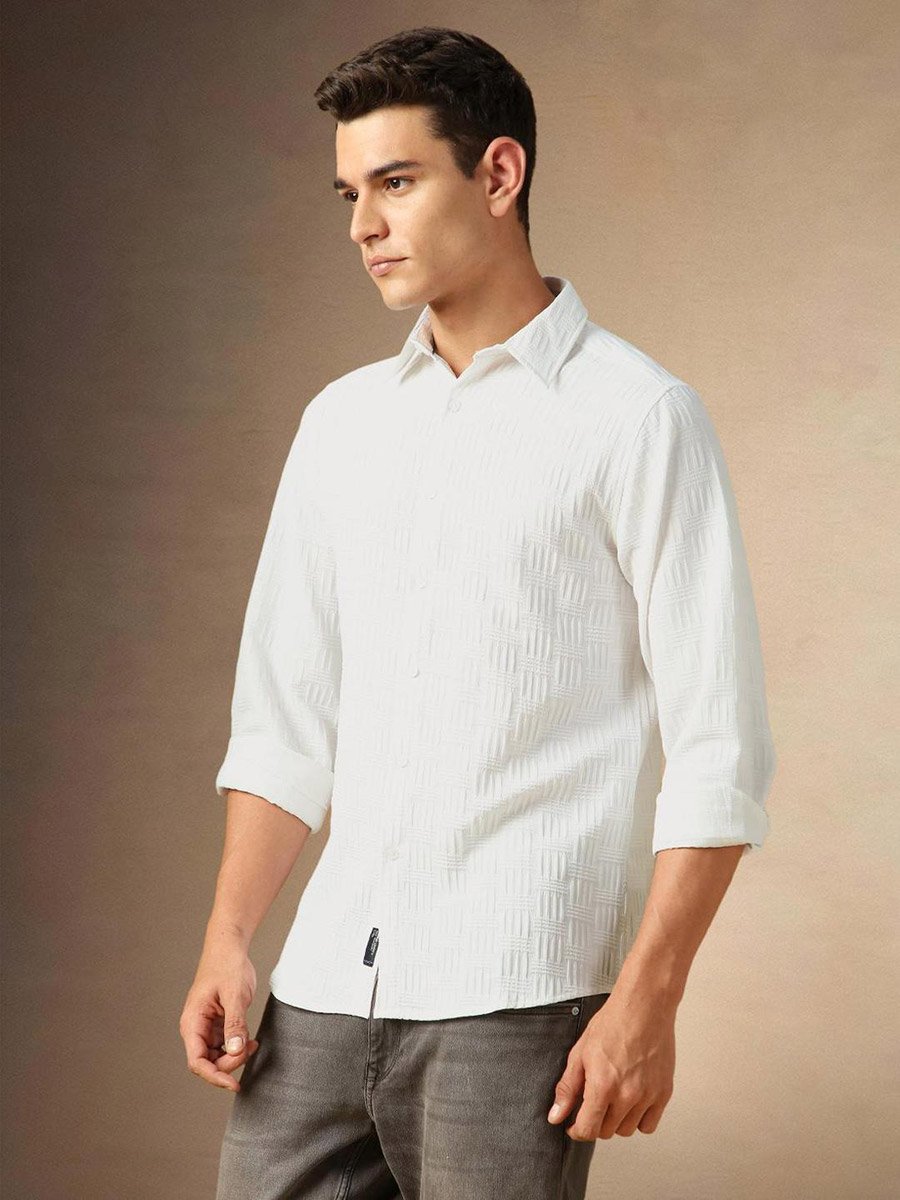 Button Down Collar Plain Casual Shirt