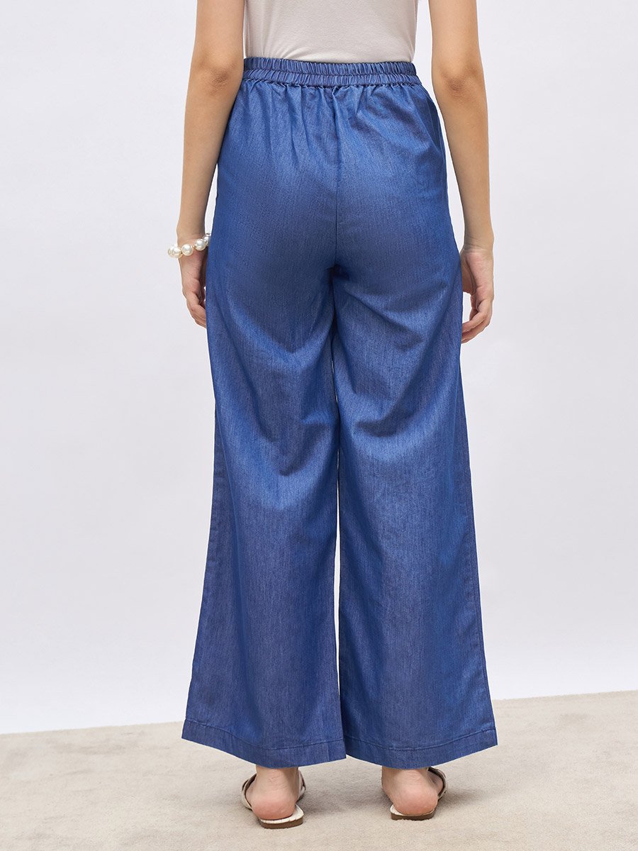 Cotton Chambray Pants with Slip Pocket