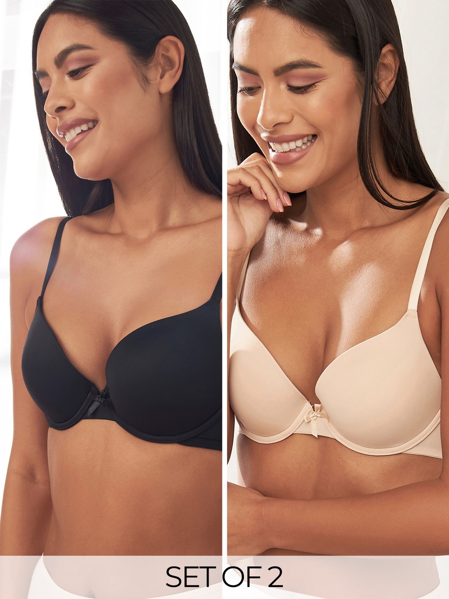Pack of 2 - Plain Padded Plunge Bra